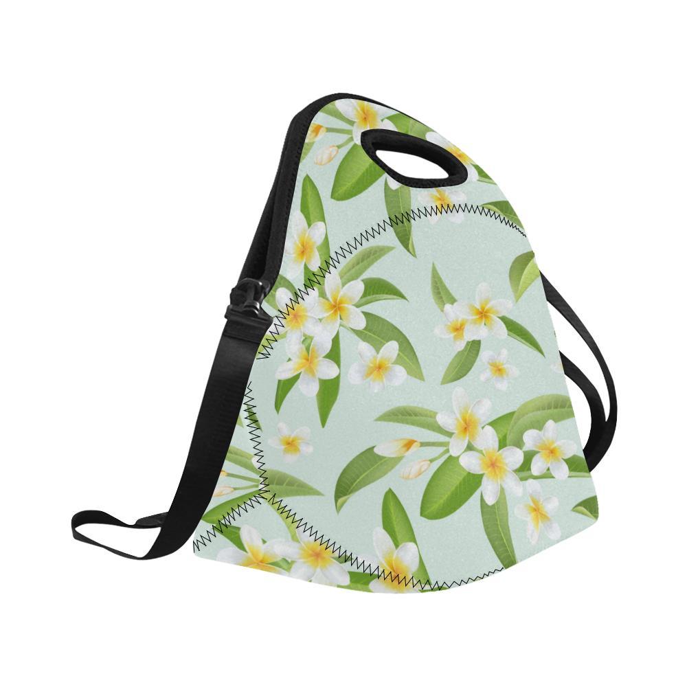 Yellow Plumeria Pattern Print Design PM024 Neoprene Lunch Bag-JorJune