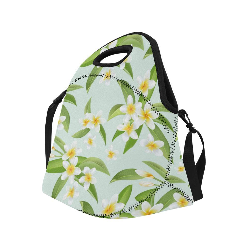 Yellow Plumeria Pattern Print Design PM024 Neoprene Lunch Bag-JorJune