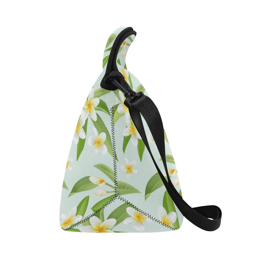 Yellow Plumeria Pattern Print Design PM024 Neoprene Lunch Bag-JorJune
