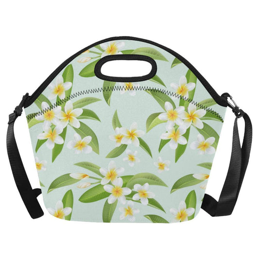 Yellow Plumeria Pattern Print Design PM024 Neoprene Lunch Bag-JorJune