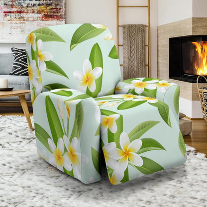 Yellow Plumeria Pattern Print Design PM024 Recliner Slipcover-JORJUNE.COM