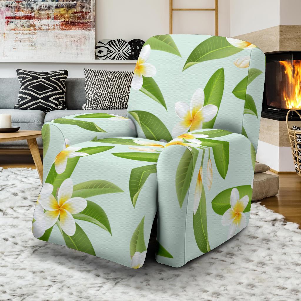 Yellow Plumeria Pattern Print Design PM024 Recliner Slipcover-JORJUNE.COM