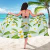 Yellow Plumeria Pattern Print Design PM024 Sarong Pareo Wrap-JORJUNE.COM