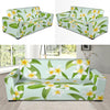 Yellow Plumeria Pattern Print Design PM024 Sofa Slipcover-JORJUNE.COM