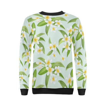 Yellow Plumeria Pattern Print Design PM024 Women Long Sleeve Sweatshirt-JorJune