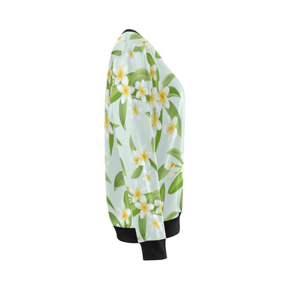 Yellow Plumeria Pattern Print Design PM024 Women Long Sleeve Sweatshirt-JorJune
