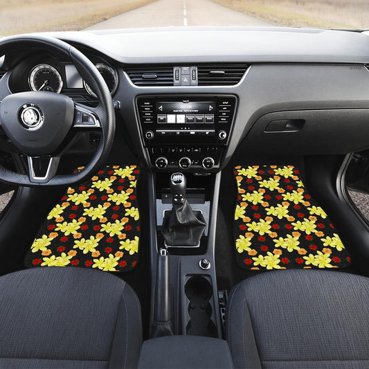 Yellow Plumeria Pattern Print Design PM04 Car Floor Mats-JORJUNE.COM