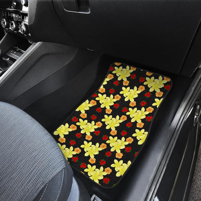 Yellow Plumeria Pattern Print Design PM04 Car Floor Mats-JORJUNE.COM