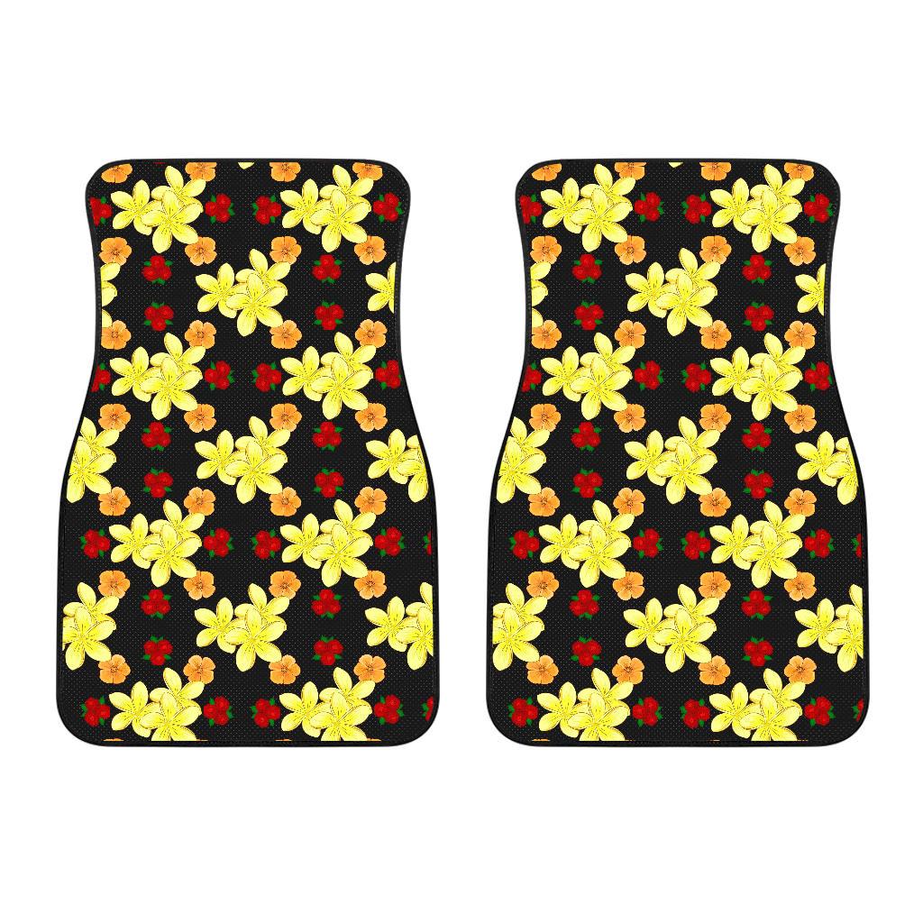 Yellow Plumeria Pattern Print Design PM04 Car Floor Mats-JORJUNE.COM