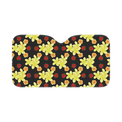 Yellow Plumeria Pattern Print Design PM04 Car Sun Shade-JorJune