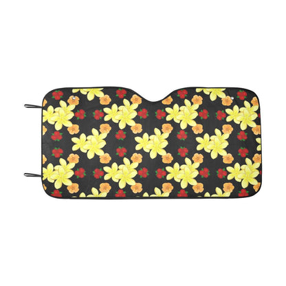 Yellow Plumeria Pattern Print Design PM04 Car Sun Shade-JorJune