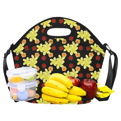 Yellow Plumeria Pattern Print Design PM04 Neoprene Lunch Bag-JorJune