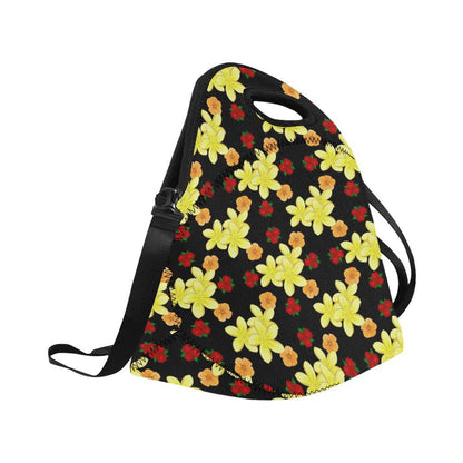 Yellow Plumeria Pattern Print Design PM04 Neoprene Lunch Bag-JorJune