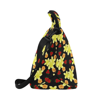 Yellow Plumeria Pattern Print Design PM04 Neoprene Lunch Bag-JorJune