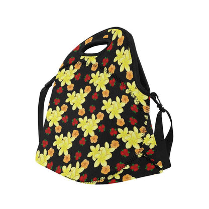 Yellow Plumeria Pattern Print Design PM04 Neoprene Lunch Bag-JorJune