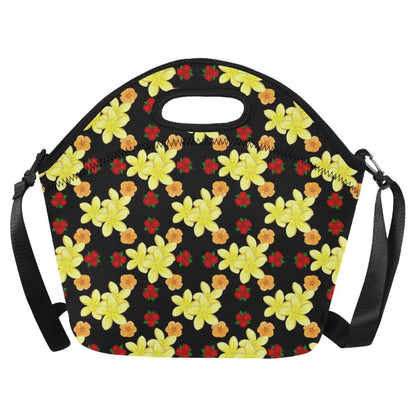 Yellow Plumeria Pattern Print Design PM04 Neoprene Lunch Bag-JorJune