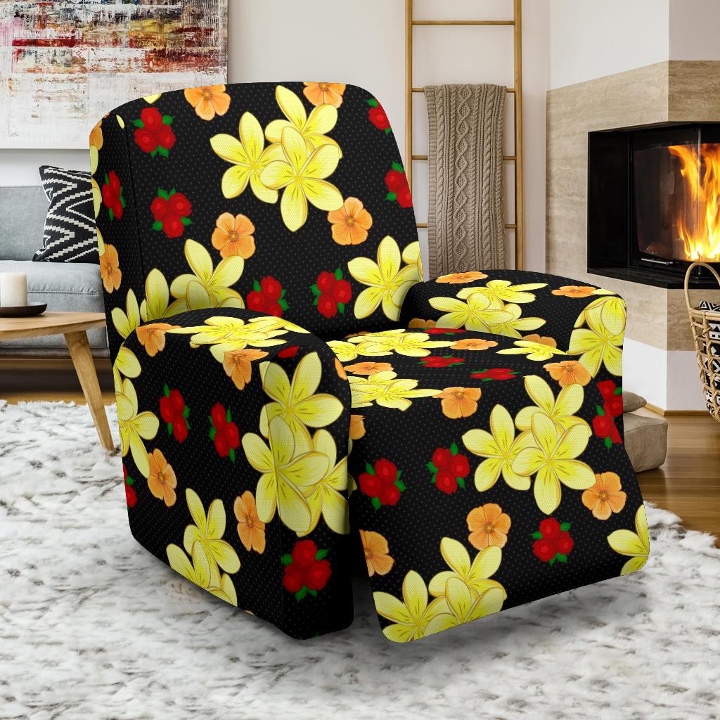Yellow Plumeria Pattern Print Design PM04 Recliner Slipcover-JORJUNE.COM