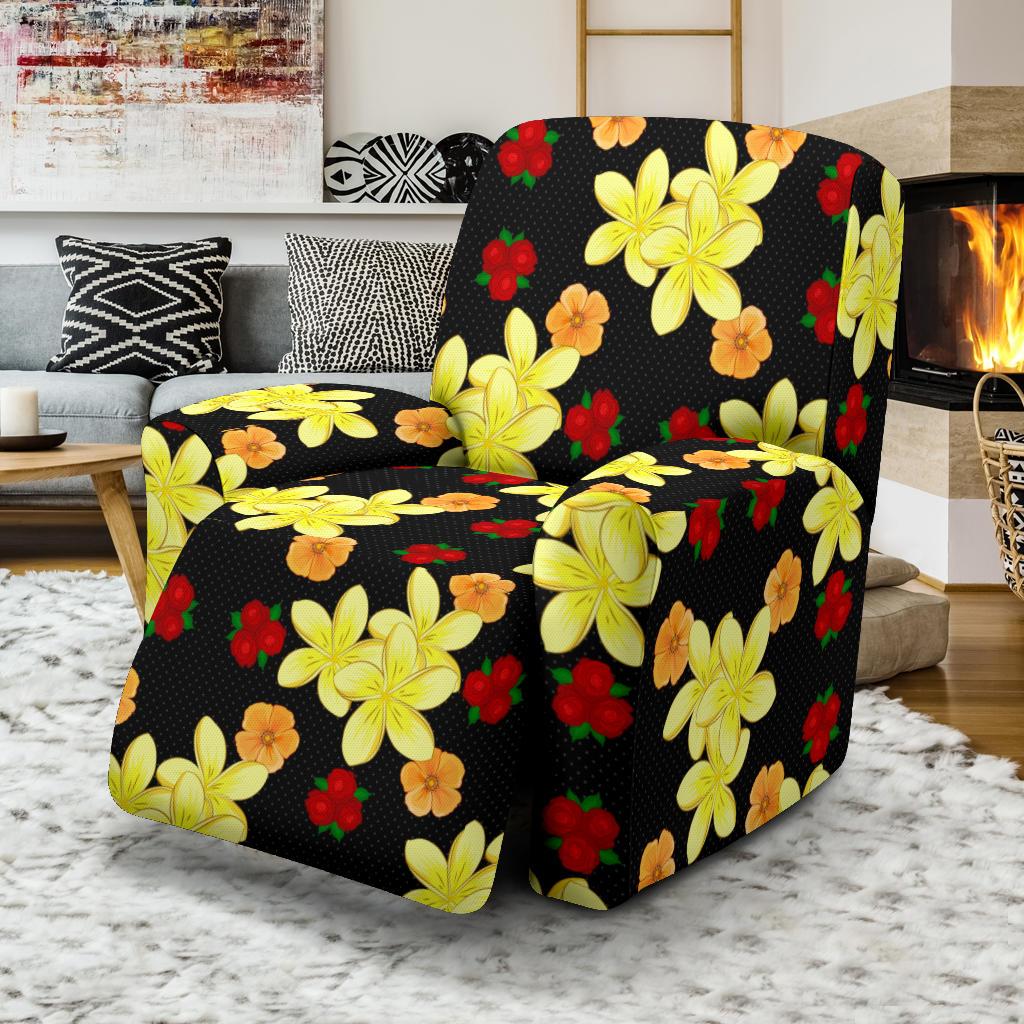 Yellow Plumeria Pattern Print Design PM04 Recliner Slipcover-JORJUNE.COM