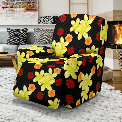 Yellow Plumeria Pattern Print Design PM04 Recliner Slipcover-JORJUNE.COM