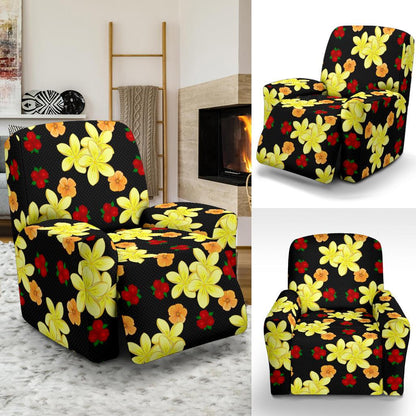 Yellow Plumeria Pattern Print Design PM04 Recliner Slipcover-JORJUNE.COM