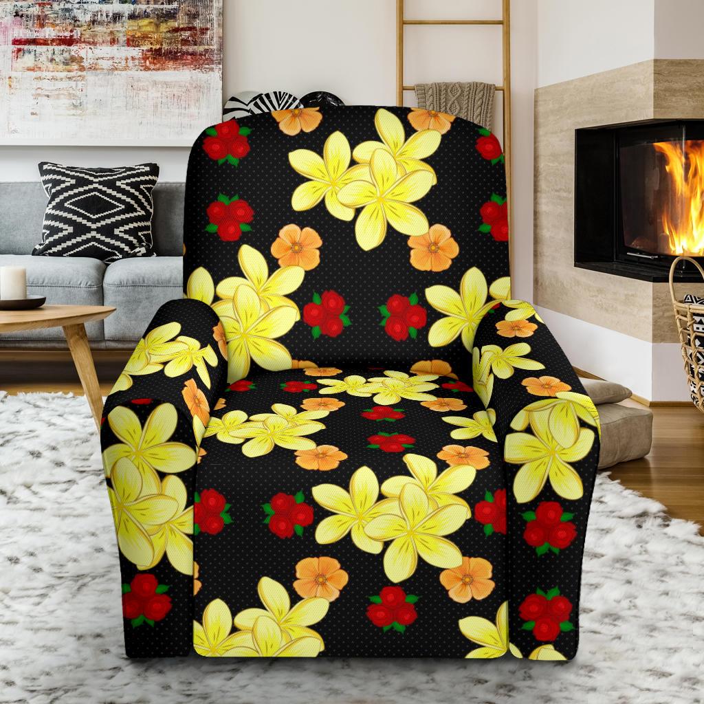 Yellow Plumeria Pattern Print Design PM04 Recliner Slipcover-JORJUNE.COM