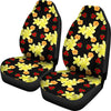 Yellow Plumeria Pattern Print Design PM04 Universal Fit Car Seat Covers-JorJune