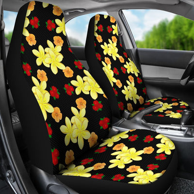 Yellow Plumeria Pattern Print Design PM04 Universal Fit Car Seat Covers-JorJune