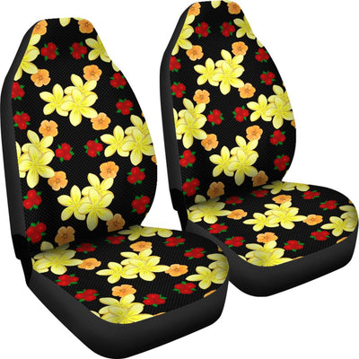 Yellow Plumeria Pattern Print Design PM04 Universal Fit Car Seat Covers-JorJune