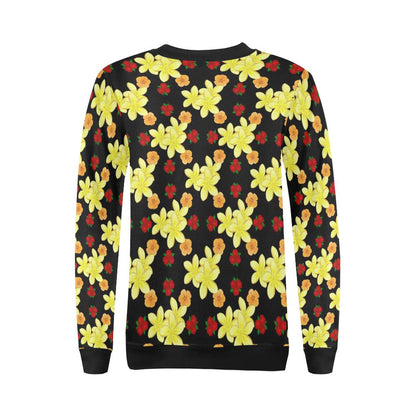 Yellow Plumeria Pattern Print Design PM04 Women Long Sleeve Sweatshirt-JorJune