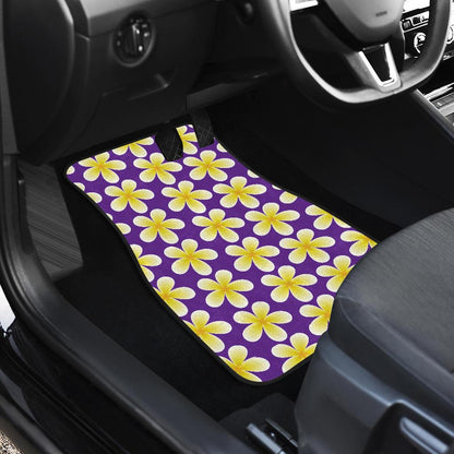 Yellow Plumeria Pattern Print Design PM05 Car Floor Mats-JORJUNE.COM