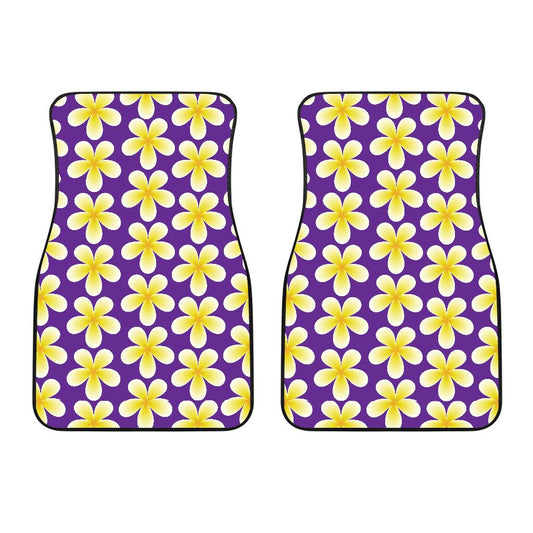 Yellow Plumeria Pattern Print Design PM05 Car Floor Mats-JORJUNE.COM