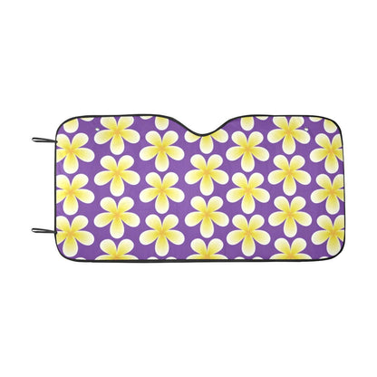 Yellow Plumeria Pattern Print Design PM05 Car Sun Shade-JorJune