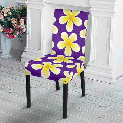 Yellow Plumeria Pattern Print Design PM05 Dining Chair Slipcover-JORJUNE.COM