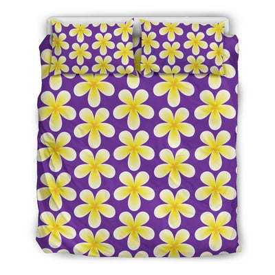 Yellow Plumeria Pattern Print Design PM05 Duvet Cover Bedding Set-JORJUNE.COM