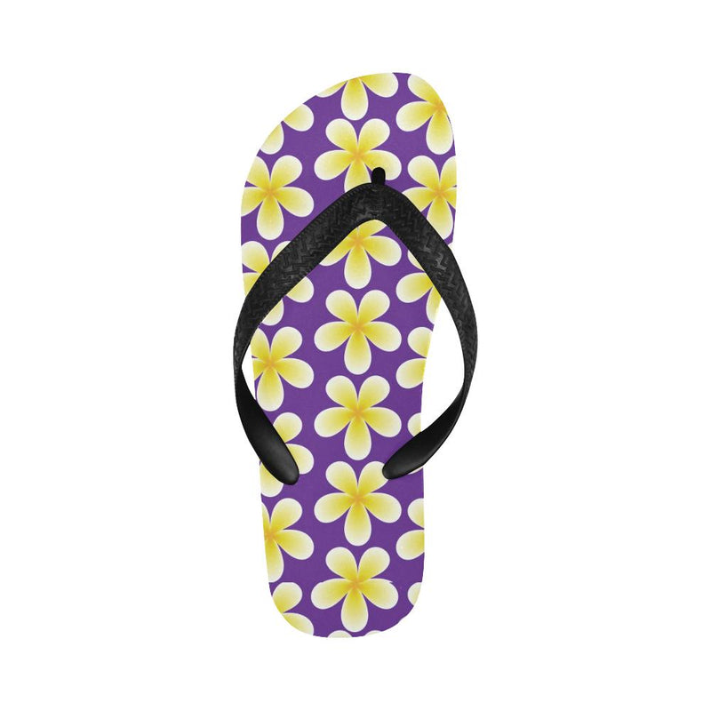 Yellow Plumeria Pattern Print Design PM05 Flip Flops-JorJune