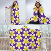 Yellow Plumeria Pattern Print Design PM05 Hooded Blanket-JORJUNE.COM