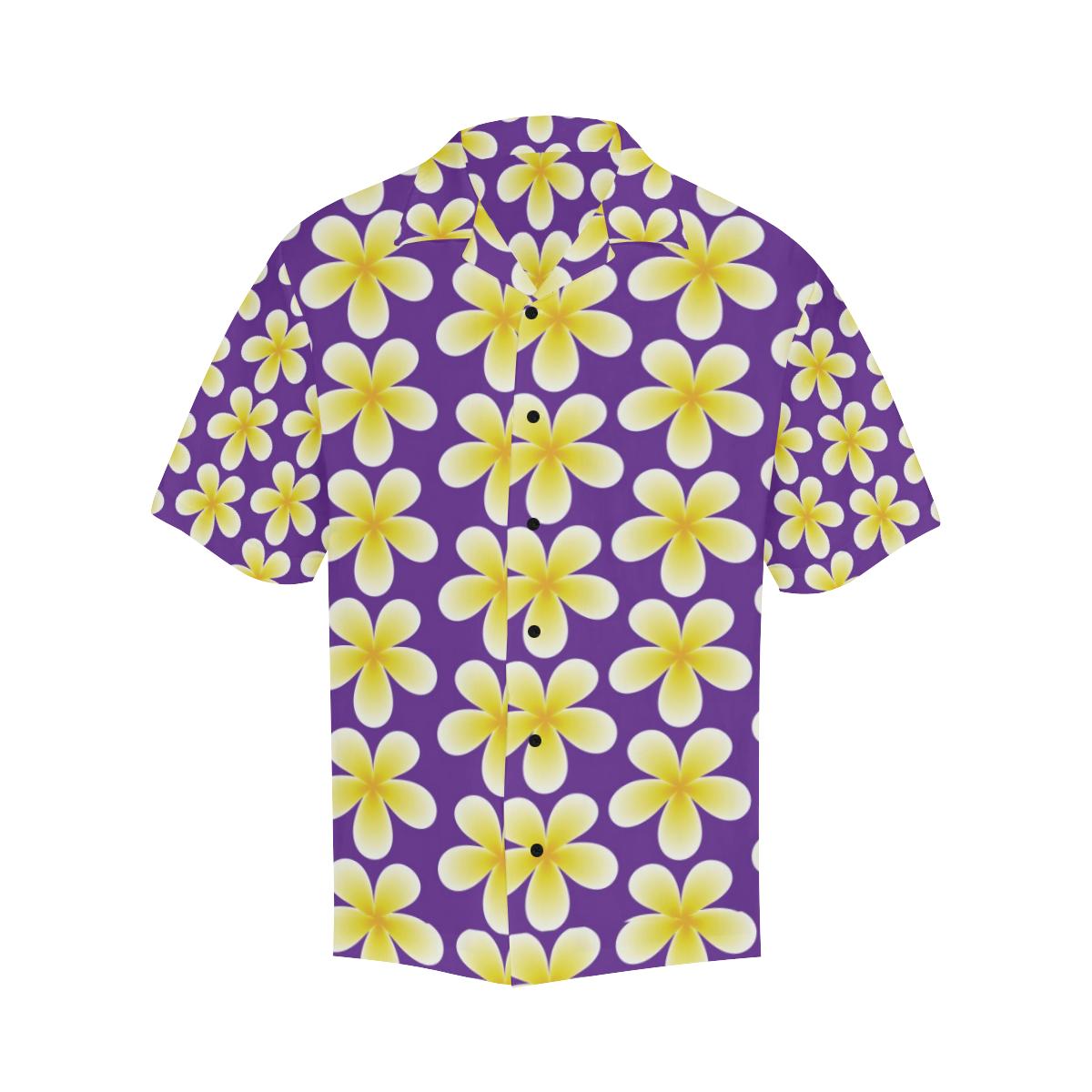 Yellow Plumeria Pattern Print Design PM05 Men Hawaiian Shirt-JorJune