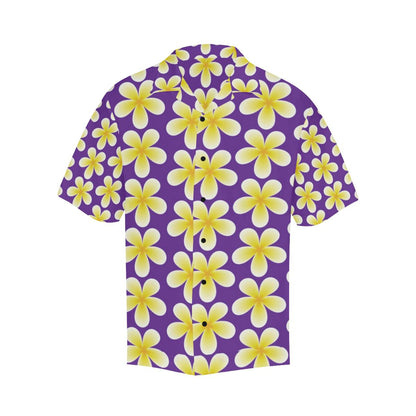 Yellow Plumeria Pattern Print Design PM05 Men Hawaiian Shirt-JorJune