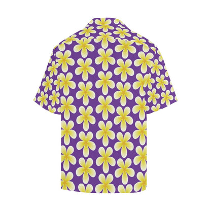 Yellow Plumeria Pattern Print Design PM05 Men Hawaiian Shirt-JorJune