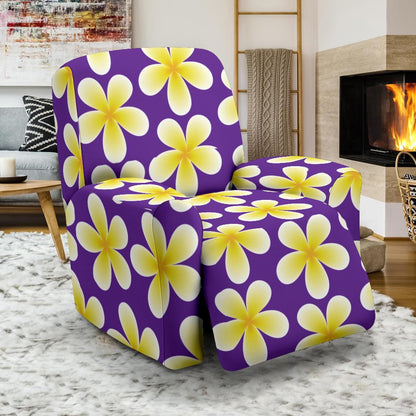 Yellow Plumeria Pattern Print Design PM05 Recliner Slipcover-JORJUNE.COM