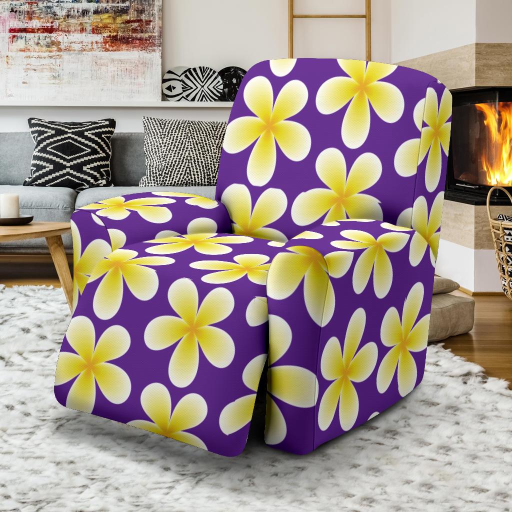 Yellow Plumeria Pattern Print Design PM05 Recliner Slipcover-JORJUNE.COM