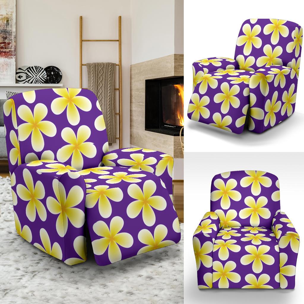 Yellow Plumeria Pattern Print Design PM05 Recliner Slipcover-JORJUNE.COM