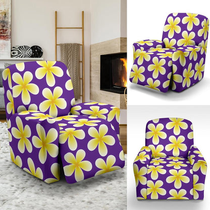 Yellow Plumeria Pattern Print Design PM05 Recliner Slipcover-JORJUNE.COM
