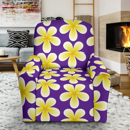 Yellow Plumeria Pattern Print Design PM05 Recliner Slipcover-JORJUNE.COM