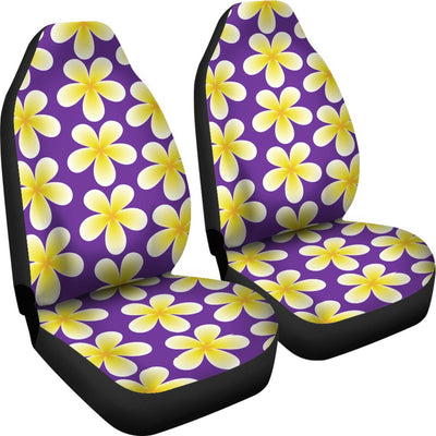 Yellow Plumeria Pattern Print Design PM05 Universal Fit Car Seat Covers-JorJune