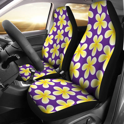 Yellow Plumeria Pattern Print Design PM05 Universal Fit Car Seat Covers-JorJune