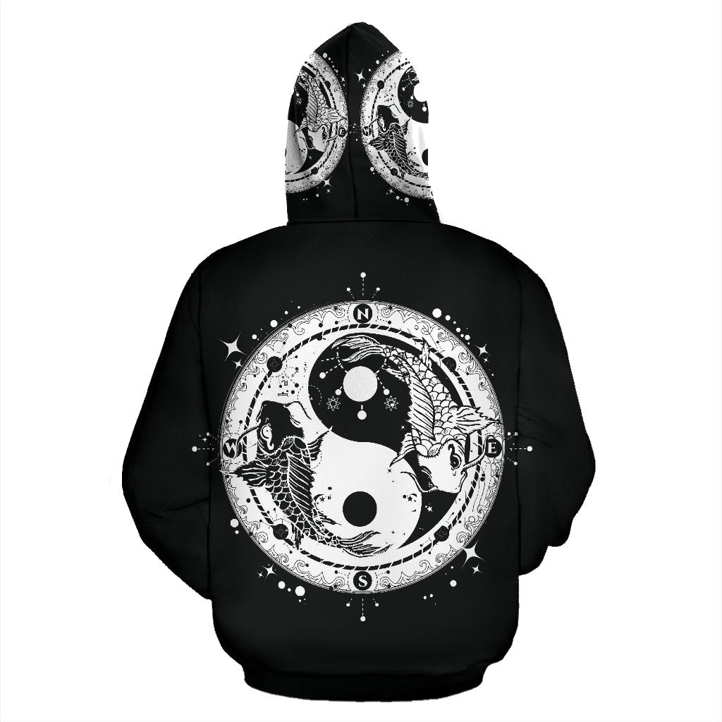 Yin Yang Koi Fish All Over Print Hoodie