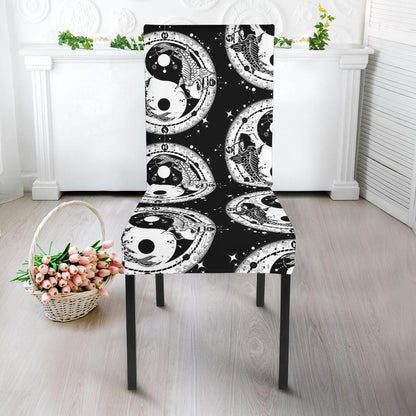 Yin Yang Koi Fish Dining Chair Slipcover-JORJUNE.COM
