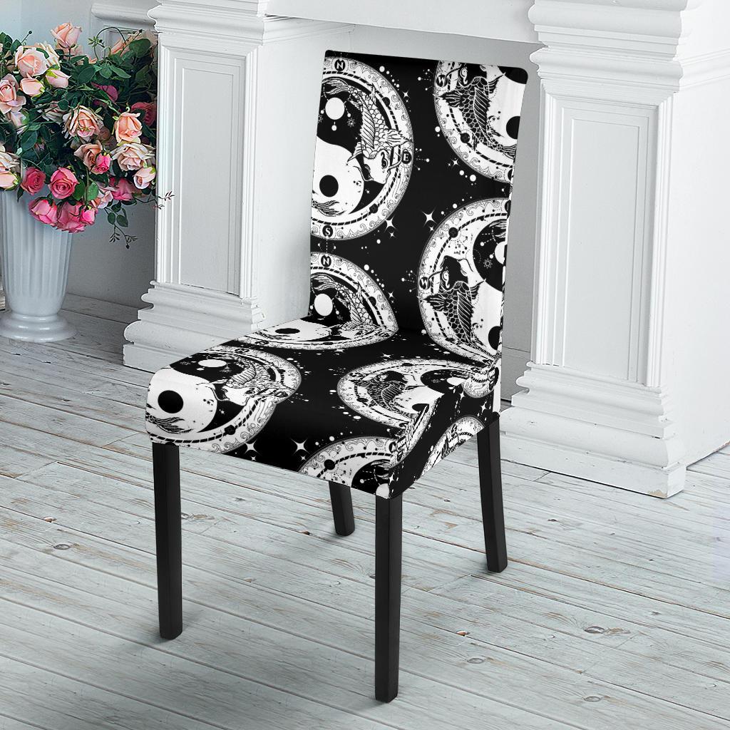 Yin Yang Koi Fish Dining Chair Slipcover-JORJUNE.COM