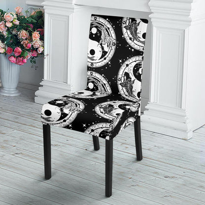 Yin Yang Koi Fish Dining Chair Slipcover-JORJUNE.COM